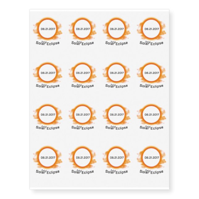 Total Solar Eclipses Temporary Tattoos (Front)