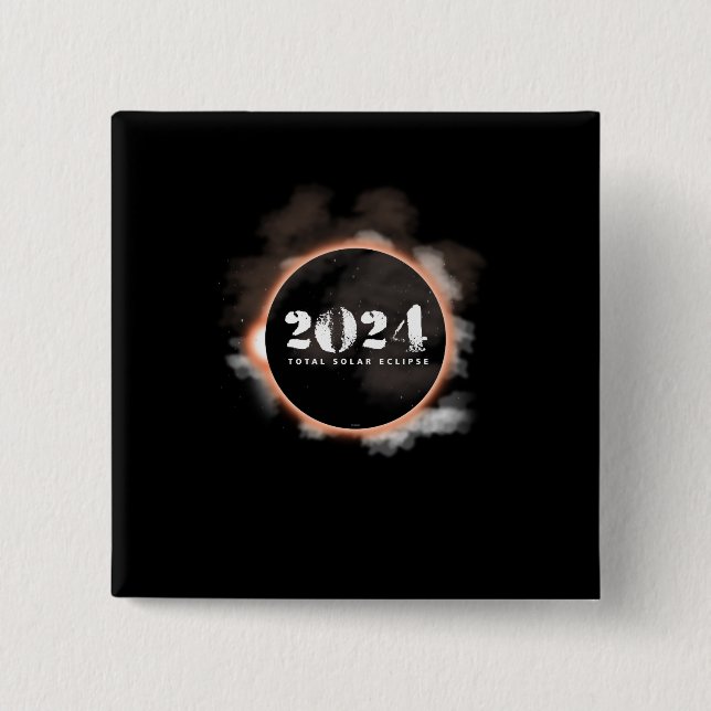 Total Solar Moon Phasing Annual Eclipse Moon Button (Front)