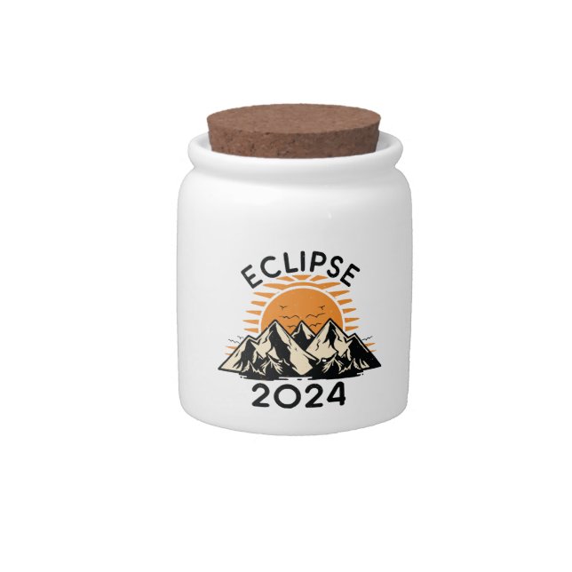 Total SolaTotal Solar Eclipse 2024r Eclipse 2024 Candy Jar (Front)