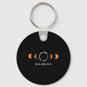 Total Sun Eclipse Solar April 8 2024 Path Of Total Keychain