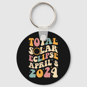 Totality 04 08 24 Total Solar Eclipse 2024 Groovy Keychain