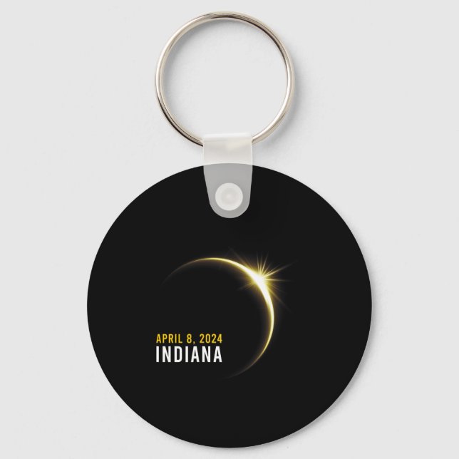 Totality 04 08 24 Total Solar Eclipse 2024 Indiana Keychain (Front)