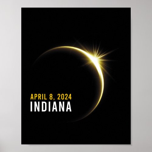 Totality 04 08 24 Total Solar Eclipse 2024 Indiana Poster