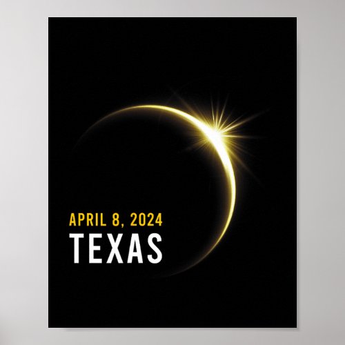 Totality 04 08 24 Total Solar Eclipse 2024 Texas  Poster