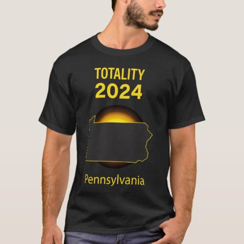 Totality 2024 Pennsylvania State Outline T_Shirt