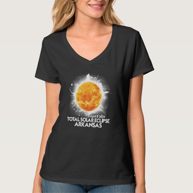 Totality Arkansas 2024 Total Solar Eclipse America T-Shirt (Front)