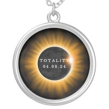 Totality Solar Eclipse 2017 Silver Plated Necklace by ilovedigis at Zazzle