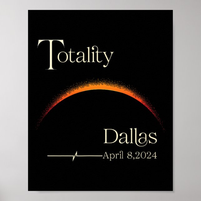 Totality Solar Eclipse Dallas Texas Total Solar Ec Poster (Front)