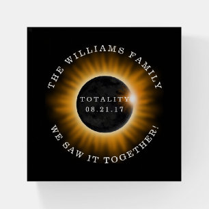 Totality Solar Eclipse Family Name Paperweight