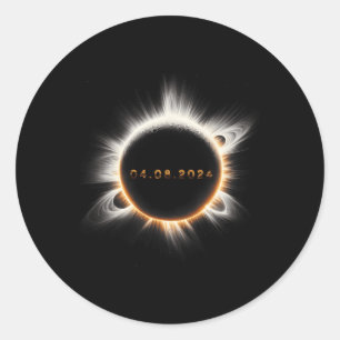 Totality Spring 4.08.24 Total Solar Eclipse 2024  Classic Round Sticker