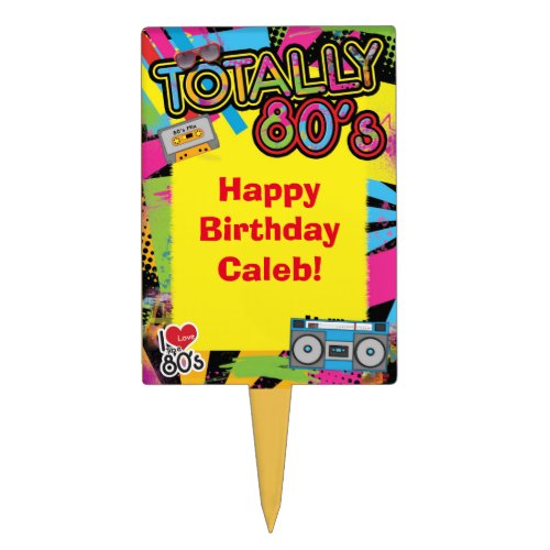 Totally 80s Birthday Party Cake Pick Topper