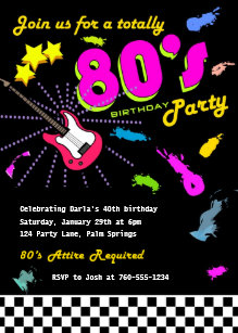 80s party invitations zazzle