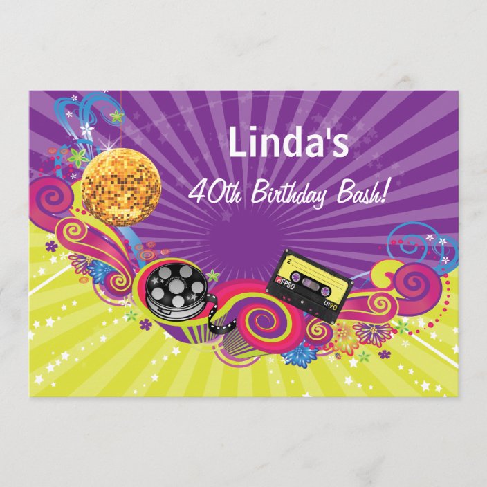 totally 80s decade theme retro party Invitation | Zazzle.com