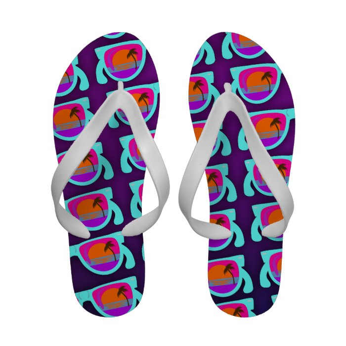 Totally 80's Electric Shades Flip Flops