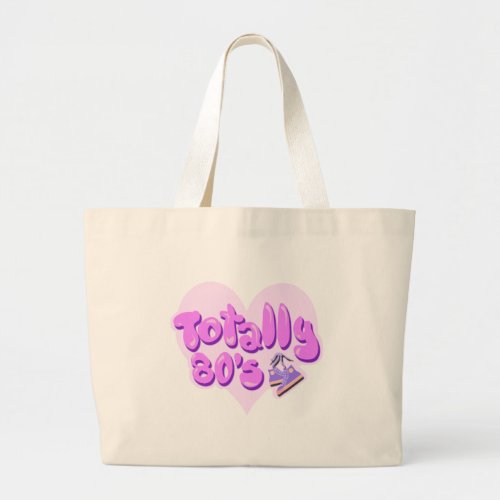 Totally 80s Heart Large Tote Bag