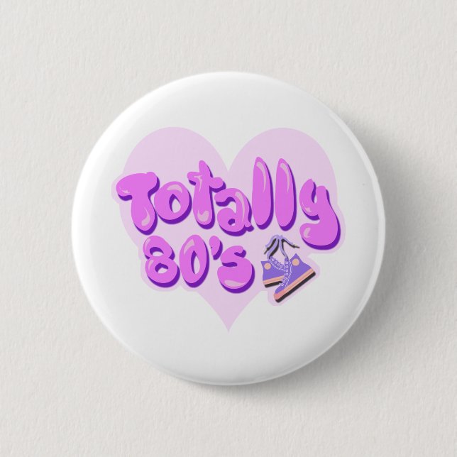 Totally 80s Heart Pinback Button (Front)