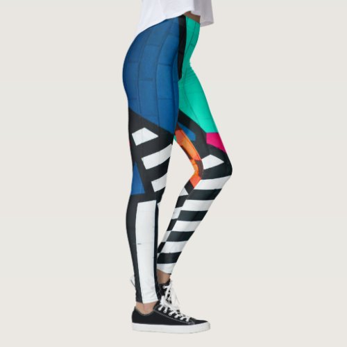 Totally 80s Painted Brick Block Colors Leggings