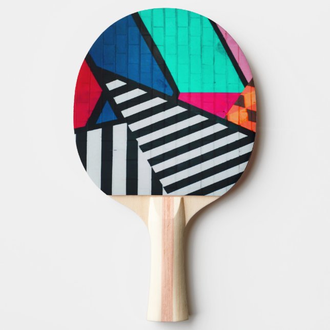 Totally 80s Painted Brick Block Colors Ping Pong Paddle (Front)