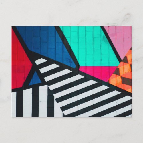 Totally 80s Painted Brick Block Colors Postcard