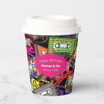 Totally 80s Party Paper Cups by thepapershoppe at Zazzle