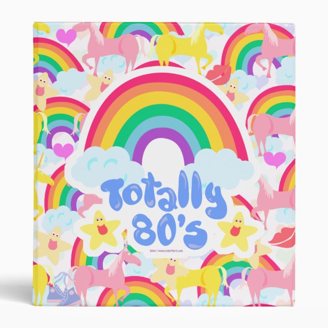 Totally 80s rainbow unicorn binder (Front)