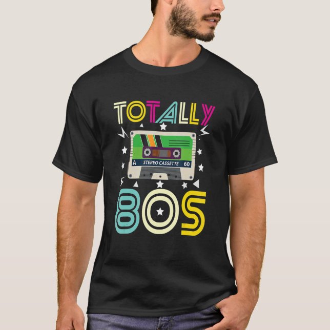 Totally 80's  Retro Old School Stereo Cassette Tap T-Shirt (Front)