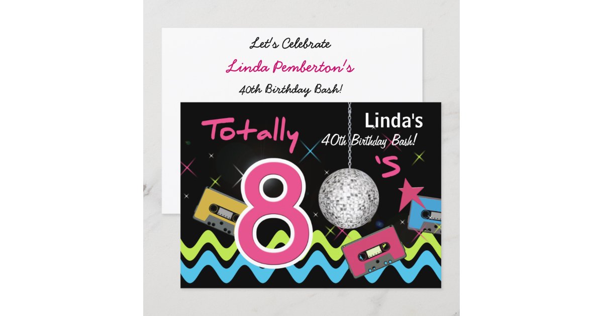 totally 80's retro party Invitation | Zazzle