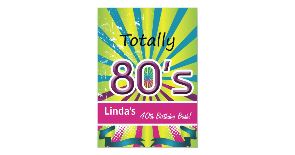 totally 80's retro party Invitation | Zazzle.com
