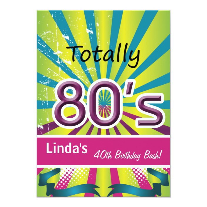 totally 80's retro party Invitation | Zazzle.com