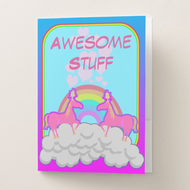 Totally 80s Unicorn Pocket Folder (Front)