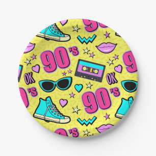 Totally 90's! Party Paper Plates