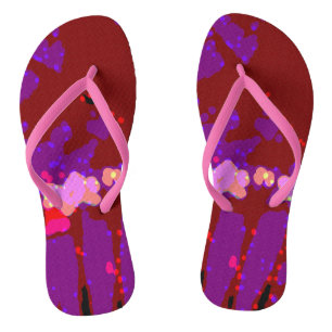 Totally Abstract Bougainvillea Flip Flops