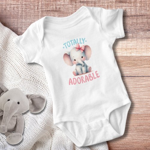 Totally Adorable Baby Elephant  Baby Bodysuit