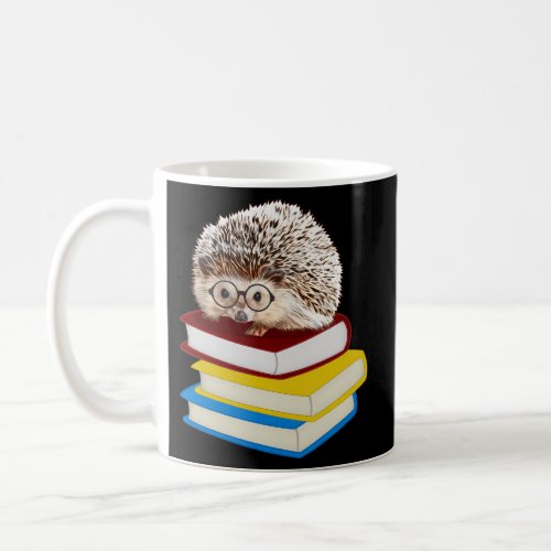 Totally Adorable Hedgehog Book Nerd Coffee Mug