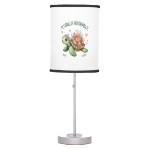 Totally Adorable Turtle with Coral Table Lamp