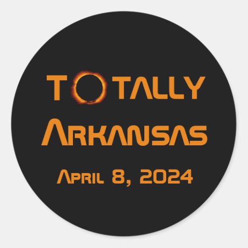 Totally Arkansas 2024 Solar Eclipse Classic Round Sticker