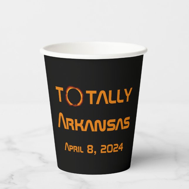 Totally Arkansas 2024 Solar Eclipse Paper Cups (Front)