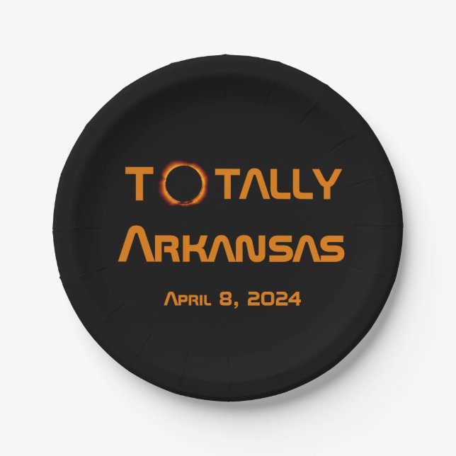Totally Arkansas 2024 Solar Eclipse Paper Plates (Front)