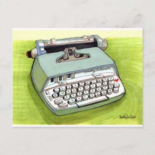 Totally Auto Matic Classic Typewriter Postcard