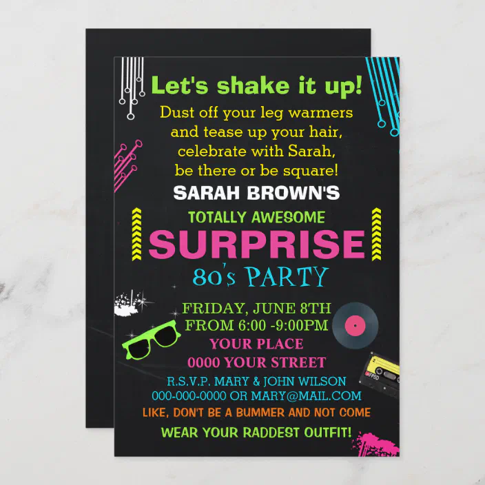Totally Awesome 80s Party Invitation Zazzle Com