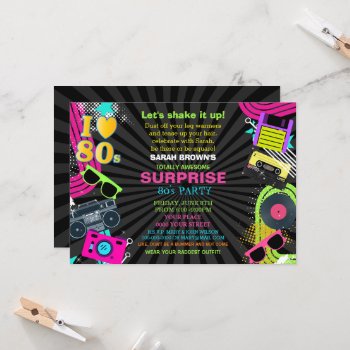 Totally Awesome 80s Party Invitation by Invitationboutique at Zazzle