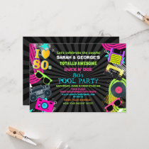 Totally awesome 80s Pool party invitation