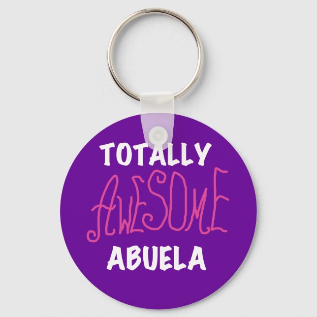 Totally Awesome Abuela Pink T-shirts and Gifts Keychain (Front)