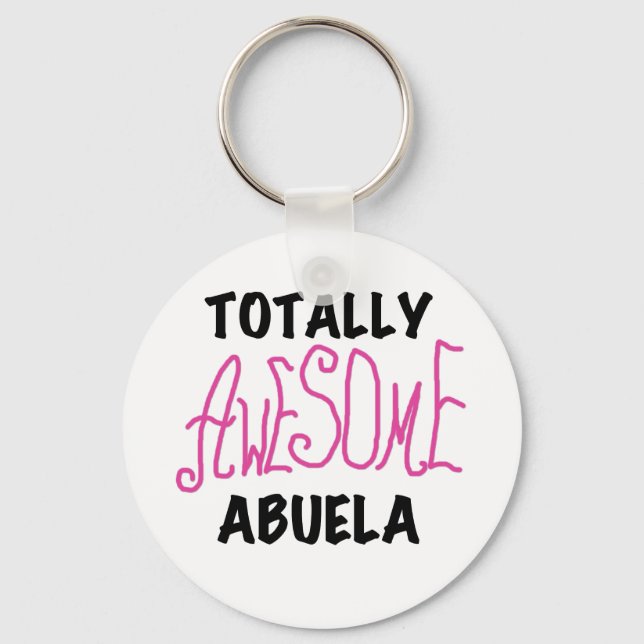 Totally Awesome Abuela Pink Tshirts and GIfts Keychain (Front)