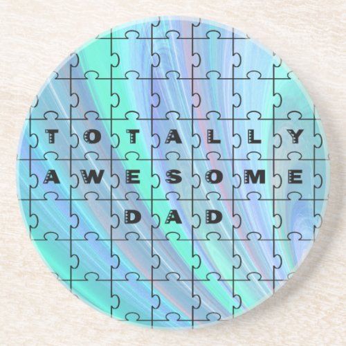 Totally Awesome Dad blue Coaster