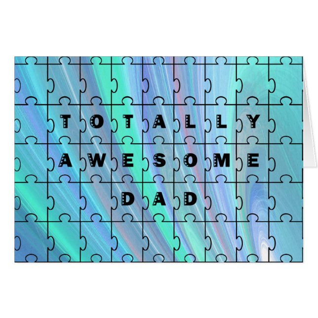 Totally Awesome Dad Puzzle Blue Cards (Front Horizontal)