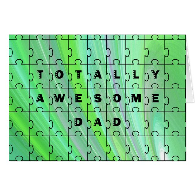 Totally Awesome Dad Puzzle Green Cards (Front Horizontal)