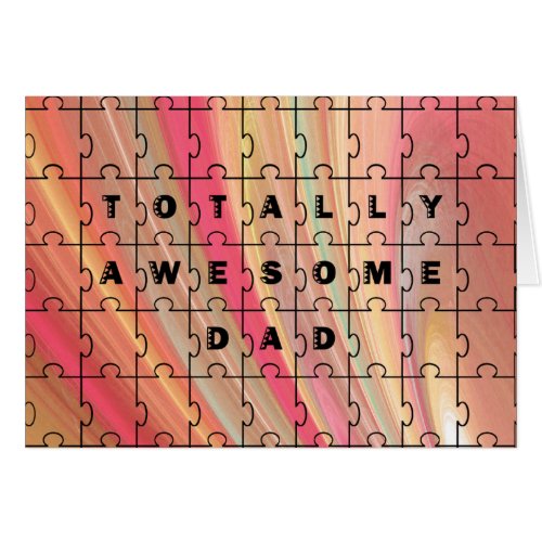Totally Awesome Dad Puzzle Text PinkBrown Pattern