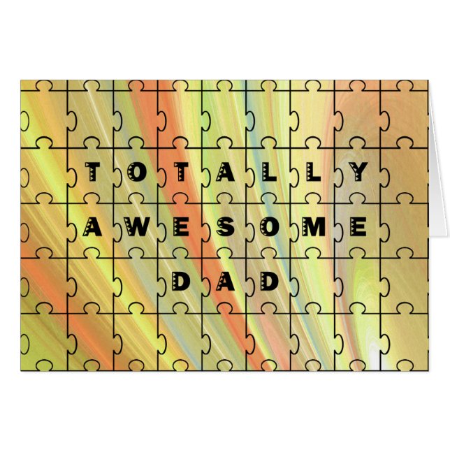Totally Awesome Dad Puzzle Yellow/Brown Cards (Front Horizontal)