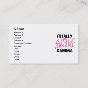 Totally Awesome Gamma Pink Tshirts and Gifts Business Card
